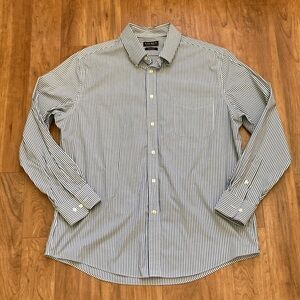 17 XL 34/35 Mens Lauren Ralph Lauren  Navy Striped Button Down Shirt